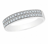 Double Band Diamond Ring - Size 7