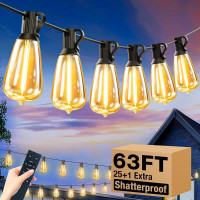 NEW 63ft LED String Lights Remote Controlled - Patio Lights