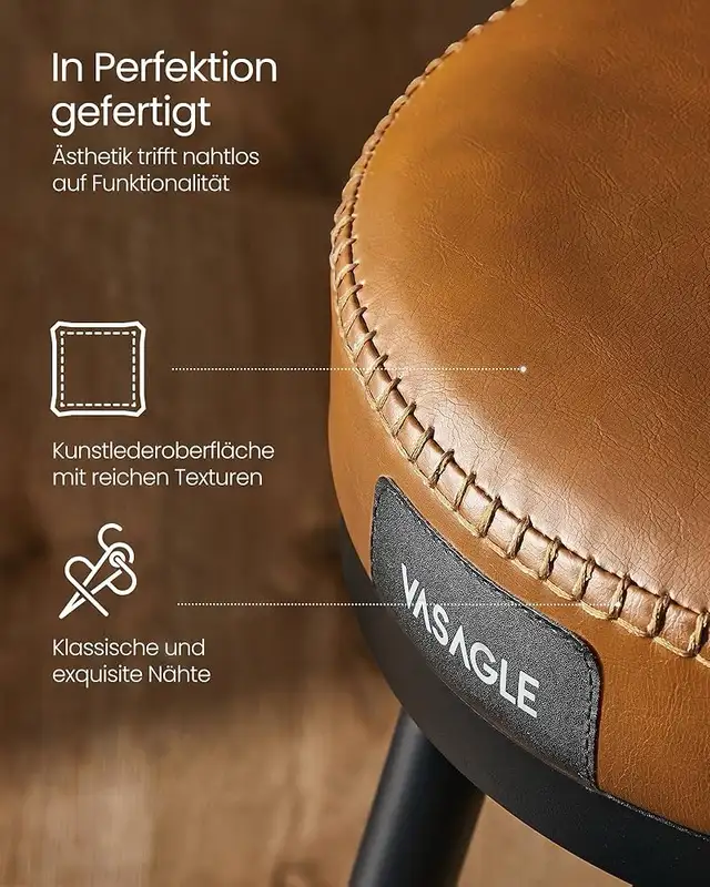 360° Swivel Bar Stool Kitchen Island Stools Faux Leather with St in Chairs & Recliners in Markham / York Region - Image 6