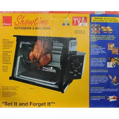 NEW Rotisserie CounterTop Ronco Showtime+ Plus BBQ Oven Four, View more