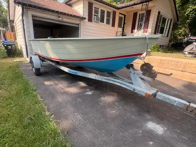 Selling my 2011 smokercraft deep and wide aluminum boat, 68” beam width, 14ft long, powered by a 201...