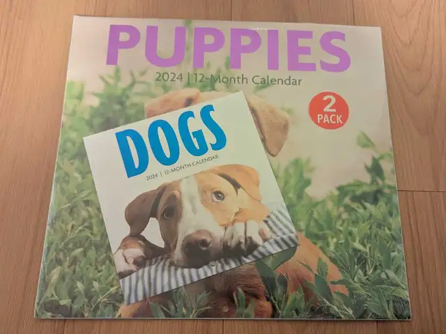 Brand New 2024 Puppies 12-Month Calendar 2-Pack in Hobbies & Crafts in City of Toronto - Image 2