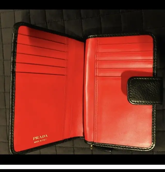 Prada Leather Wallet  (Red/Black) Authentic in Women's - Bags & Wallets in City of Toronto - Image 5