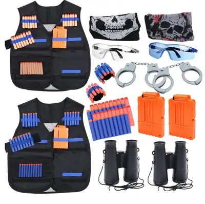 Lot tactiques pour enfants pour Nerf Guns N-Strike Elite Series avec gilet tactique, menottes, jumel...