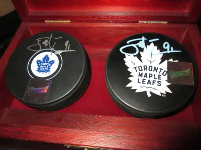 John Tavares Signed Toronto Maple Leaf's Puck coa Frameworth, View more