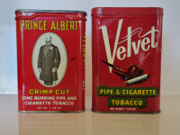 Vintage Tobacco Tins (Prince Albert & Velvet) Set of 2