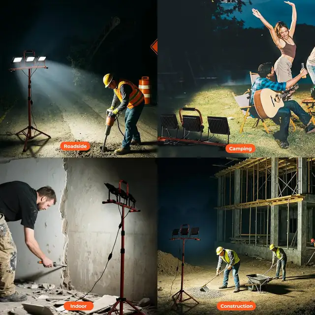 30000 Lumen Work Lights with Stand, 3 Adjustable Head LED Work L in Outdoor Lighting in City of Toronto - Image 4