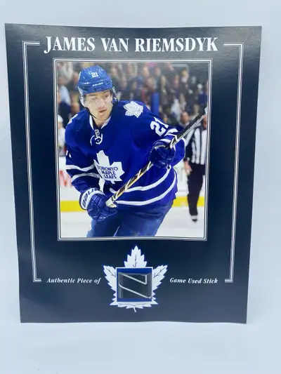 James Van Riemsdyk Toronto Maple Leafs Piece of Game Used Stick - Grates of the Game COA - Size is 8...