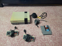 NES with 2 controllers & mario and duck hunt game