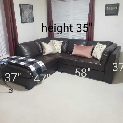 Sectional Sofa Leather Brown, View more