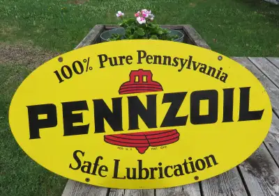 Pennzoil 31 " ..Panneau en porcelaine Pennzoil de 31 pouces.., View more