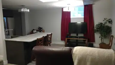 Super clean, comfortably furnished basement suite with separate entrance through garage. Open-concep...