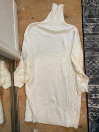 White turtleneck dress