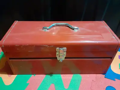 Red Tool Box With Metal Tray, View more