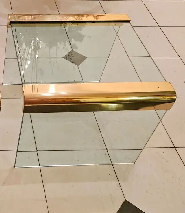 PAIR OF MCM BRASS AND GLASS SIDE TABLES BY LEON ROSEN FOR PACE in Other Tables in City of Toronto - Image 7