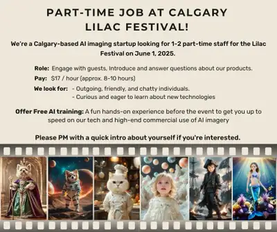 We are looking for temporary events assistant. Free training and you will learn the advanced AI imag...