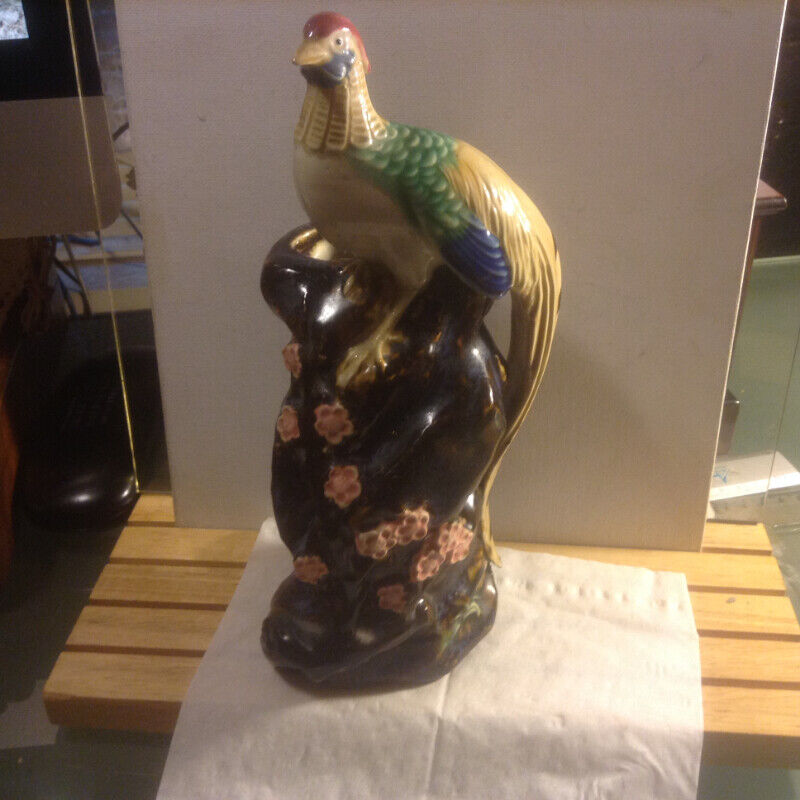 Antique Chinese Vase Porcelain Bird Figurines Phoenix Statue Bir Arts