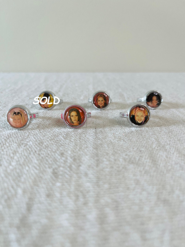 SPICE GIRLS PHOTO PLASTIC RINGS-RARE VINTAGE in Arts & Collectibles in Edmonton