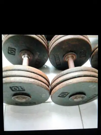 Pair of 60 pounder welded dumbbells  - $120 total , View more