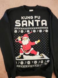 Boys sweatshirt kungfu santa