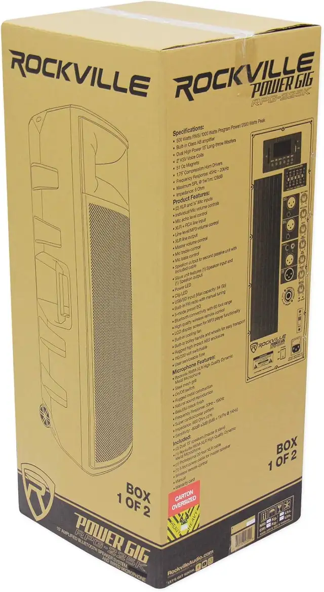 Brand New Rockville RPG225K Dual 15" Powered DJ Speakers – 2000W in Speakers in Markham / York Region - Image 4