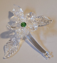 Vintage Rare Swarovski  Crystal Flower on a Branch Figurine