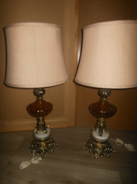 Brass identical table lamps