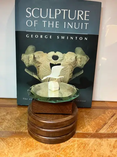 What appears to be a goose coming in for a landing carved bone . I believe it from the 60’s and from...