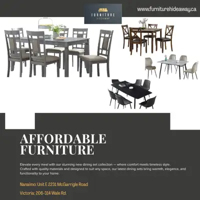 Looking for budget-friendly and quality furniture? That’s exactly what we offer! ✨ Dining Sets start...