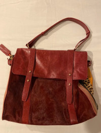 Aqua Madonna leather satchel with shoulder strap