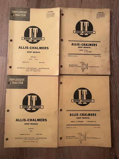 (Update Feb. 16, 2026) Vintage used in phenomenal condition shop manuals for old J. I. Case, Allis C...