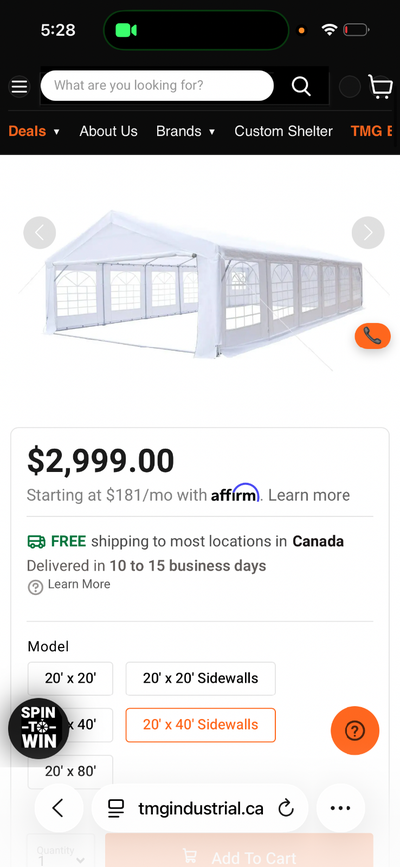 Two 20x40 wedding tents with side walls and ends. Used one time in September for a wedding. Like new...