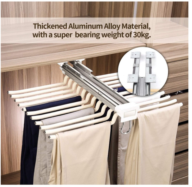 Pull Out Trousers Rack with 22 arms, Brand New (Open Box) in Cabinets & Countertops in Calgary - Image 3