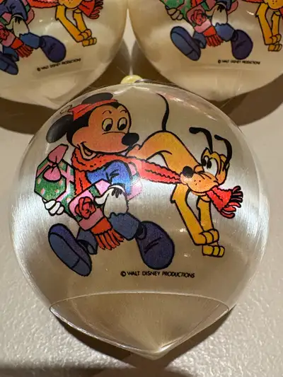 4 VINTAGE DISNEY XMAS BALLS - $15, View more