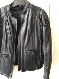 Women’s medium leather motorcycle jacket