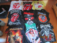 Rock band  and miscellaneous shirts for sale