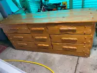 Hardwood Drawers and Cupboard - 3 pieces