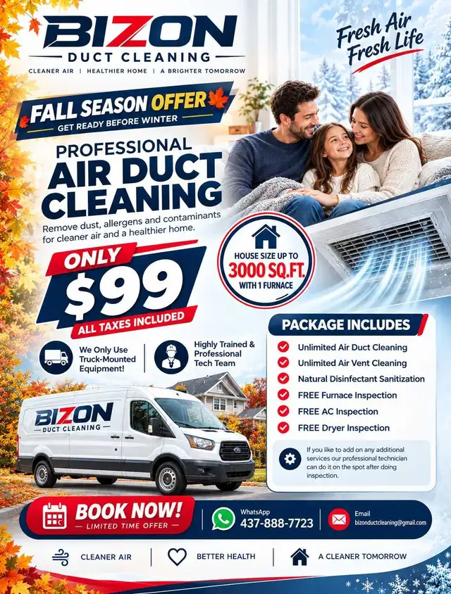 Truck Mounted Air Duct Cleaning - $99 | Windsor Ontario 