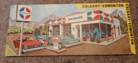 Old Map from the 60's EDMONTON to CALGARY