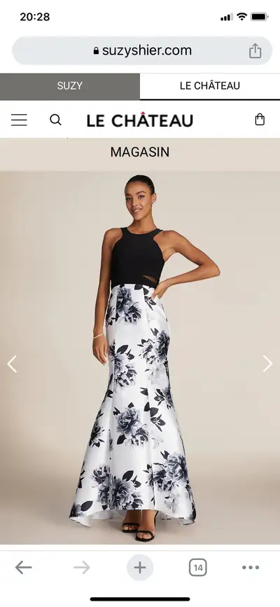 Robe de bal neuve avec étiquette de prix encore sur la robe, jamais portée. Grandeur Large. De style...