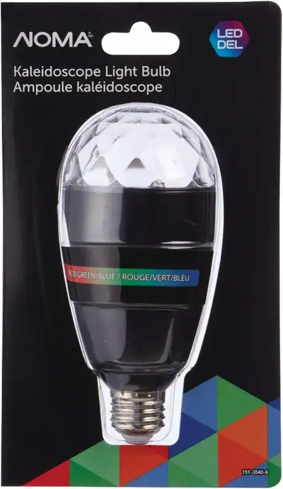 NOMA Kaleidoscope LED Light E26 Bulb Rotating Projector Color, View more