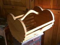 Wooden heart shaped basket