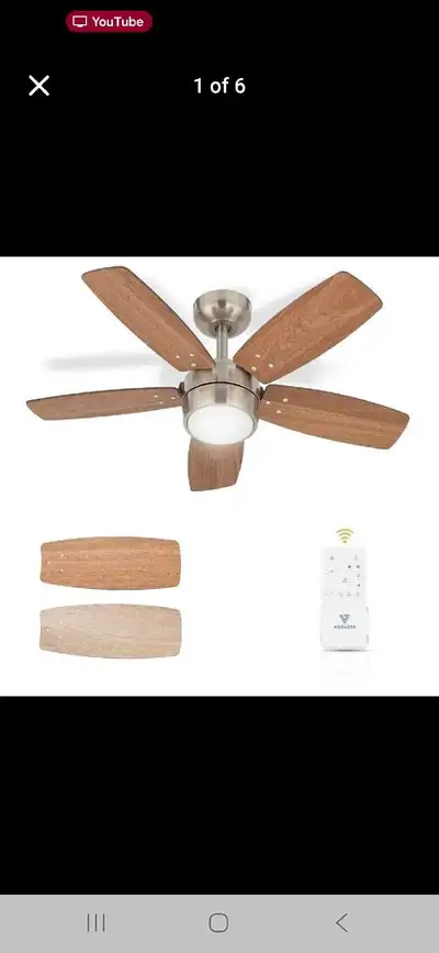Vagizm 36" Ceiling Fan with Light & Remote – Modern Silent Rever, View more