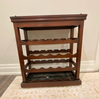Elegant wood wine rack with removable tray