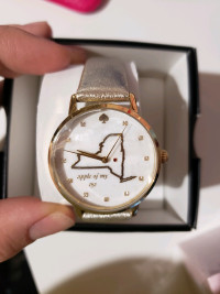 BRAND NEW WITH TAGS KATE SPADE WATCH GOLD LEATHER DIAMONDS WOMEN