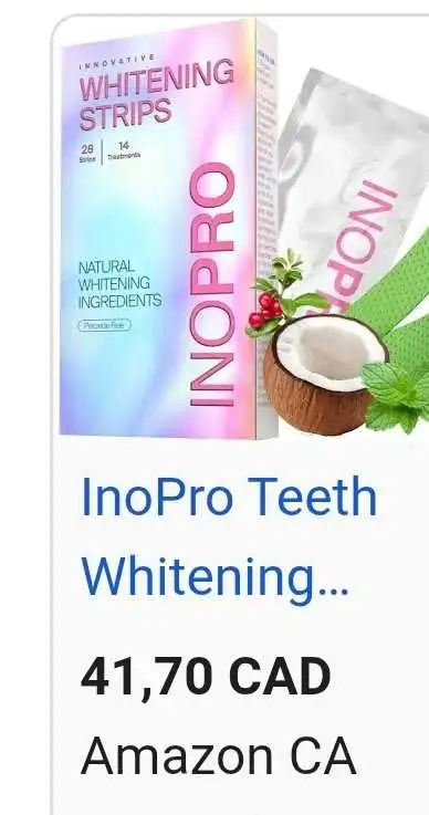 Get a brighter smile with these Inopro teeth whitening strips. This box comes with 28 strips or 14 t...