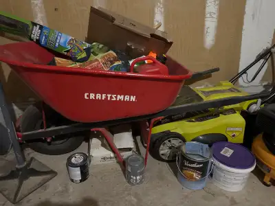 Craftsman metal 6 cubic feet wheelbarrow, View more