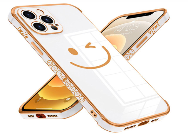 iPhone 12 Pro Max Case Plating Smiley Face Phone Case, in Cell Phone Accessories in Edmonton