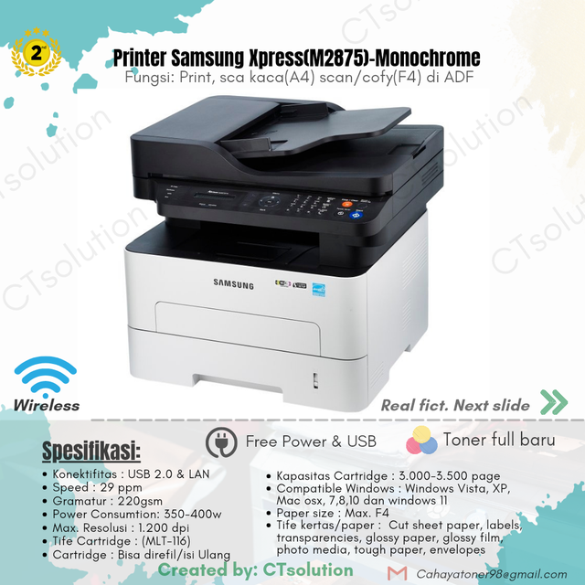 Samsung wireless business class all in one laser printer in Printers, Scanners & Fax in City of Toronto - Image 2