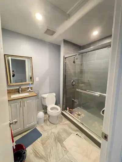 Spacious Furnished room with bed, desk, chair & closet. Rent Single occupancy Shared washrooms with...